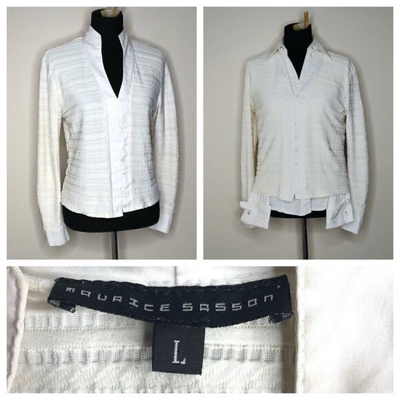 Maurice Sassoon Beige Long-Sleeve Cardigan Jacket Top - Picture 1 of 13